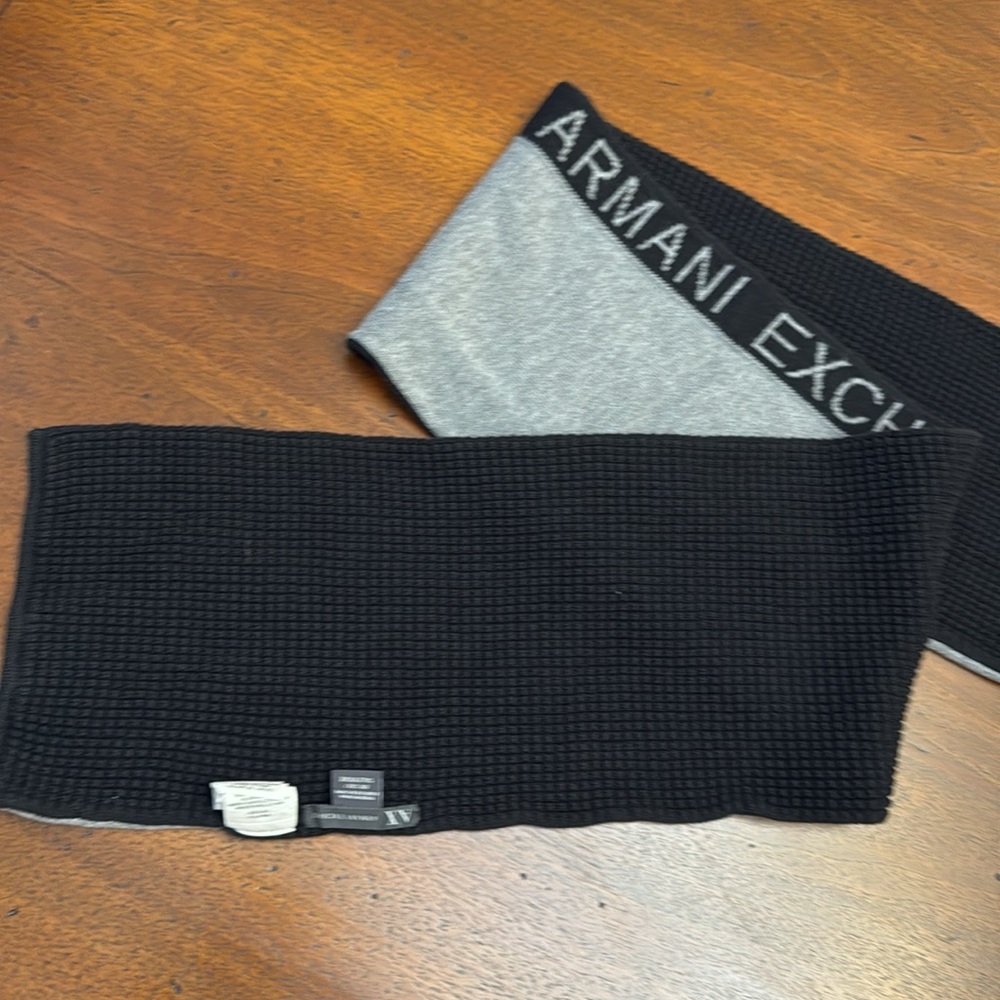 Armani Exchange Winter Scarf Black Gray A | X Mens Winter Essentials scarf